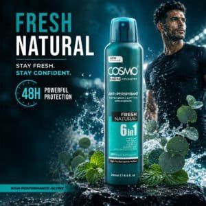 COSMO MEN ADVANCED FRESH NATURAL ANTI-PERSPIRANT DEODORANT SPRAY 250ML