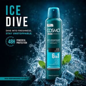COSMO MEN ADVANCED ICE DIVE ANTI-PERSPIRANT DEODORANT SPRAY 250ML